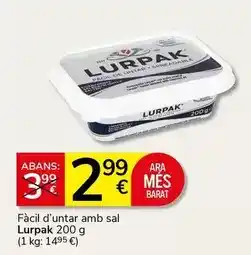 Supermercados Charter Lurpak - facil d'untar amb sal oferta