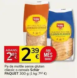 Supermercados Charter Schär - pa de motlle sense gluten classic o cereals oferta