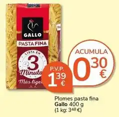 Supermercados Charter Gallo - pasta fina oferta
