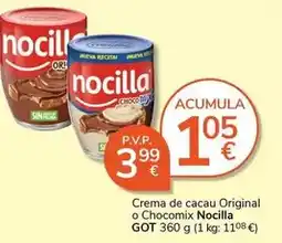 Supermercados Charter Nocilla - crema de cacao original o chocomix oferta