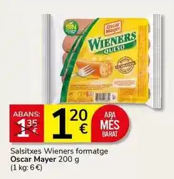 Supermercados Charter Oscar mayer - salsitxes wieners formatge oferta
