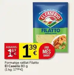 Supermercados Charter El caserío - formatge ratllat filatto oferta