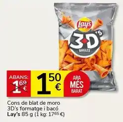 Supermercados Charter Lay's - cons de blat de moro 3d's formatge i baco oferta