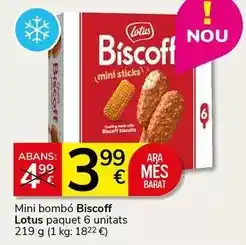 Supermercados Charter Lotus - mini bombó biscoff paquet 6 unitats oferta