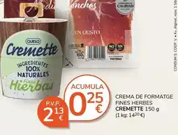 Supermercados Charter Cremette - crema de formatge fines herbes oferta