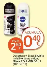Supermercados Charter Nivea - desodorant black&white invisible home o dona oferta