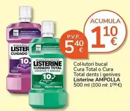 Supermercados Charter Listerine - col.lutori bucal cura total o cura total dents i genives oferta