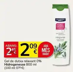 Supermercados Charter Ara - gel de dutxa relaxant 0% hidroenesse oferta