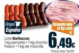 Unide Supermercados Lote Barbacoa panceta + chorizo fresco + de morcilla oferta