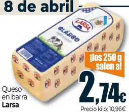 Unide Supermercados LARSA Queso en barra oferta