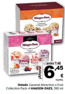 Masymas HAAGEN-DAZS Helado Caramel Attraction o Fruit Collection Pack-4 oferta