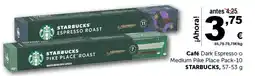 Masymas STARBUCKS Café Dark Espresso o Medium Pike Place oferta