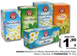 Masymas POMPADOUR Infusión Manzana con Menta, Manzanilla Anís, Manzanilla, Poleo Menta o Tila oferta