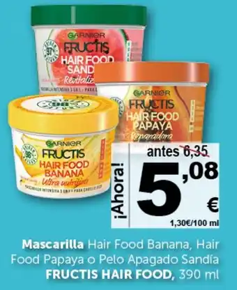 GARNIER Fructis hair food mascarilla hair food banana hair food papaya o pelo apagado sandía