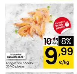 Eroski Langostino cocido, 30/40 piezas oferta