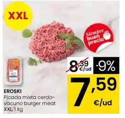 Eroski EROSKI Picada mixta cerdo- vacuno burger meat XXL oferta