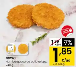 Eroski EROSKI Hamburguesa de pollo crispy oferta