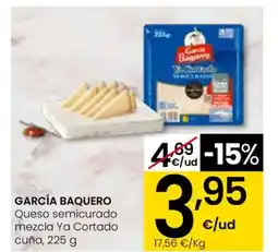 Eroski GARCÍA BAQUERO Queso semicurado mezcla Ya Cortado cuña oferta