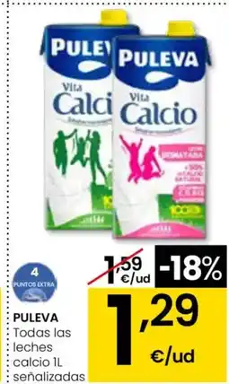 Eroski PULEVA Todas las leches calcio IL señalizadas oferta