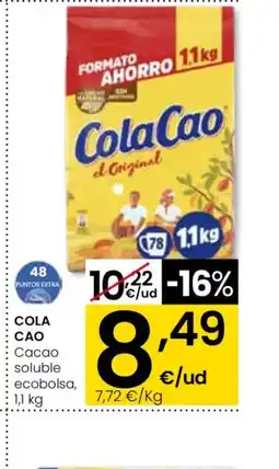 Eroski COLA CAO Cacao soluble ecobolsa oferta