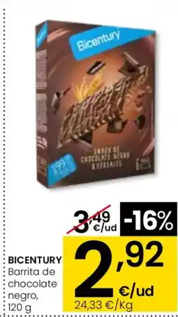 Eroski BICENTURY Barrita de chocolate negro oferta