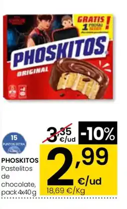 Eroski PHOSKITOS Pastelitos de chocolate oferta
