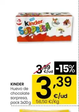 Eroski KINDER Huevo de chocolate sorpresa oferta