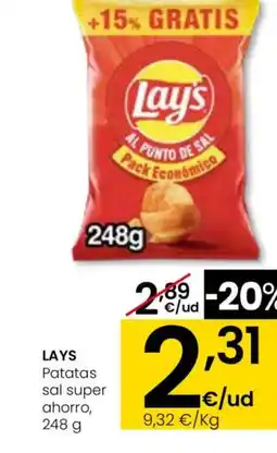 Eroski LAYS Patatas sal super ahorro oferta