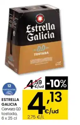 Eroski ESTRELLA GALICIA Cerveza 0,0 tostada oferta