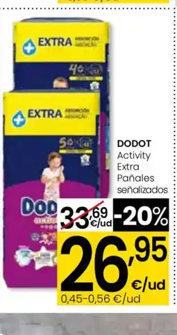 Eroski DODOT Activity Extra Pañales señalizados oferta