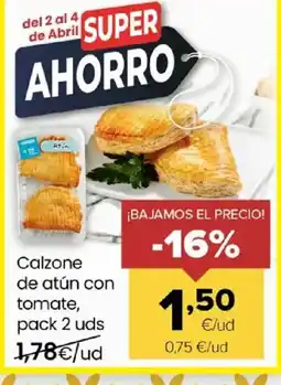 Autoservicios Familia Calzone de atún con tomate, pack 2 uds oferta