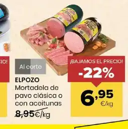 Autoservicios Familia ELPOZO Mortadela de pavo clásica o con aceitunas oferta