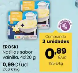 Autoservicios Familia EROSKI Natillas sabor vainilla oferta
