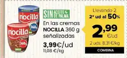 Autoservicios Familia NOCILLA En las cremas señalizadas oferta