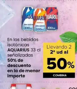 Autoservicios Familia AQUARIUS En las bebidas isotónicas oferta