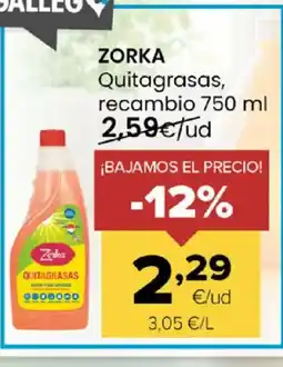 Autoservicios Familia ZORKA Quitagrasas recambio oferta
