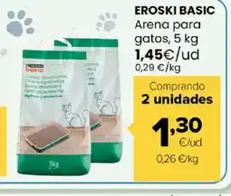 Autoservicios Familia EROSKI BASIC Arena para gatos oferta