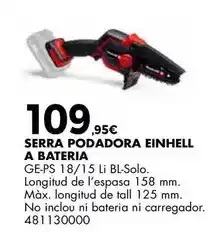 Fes Més Einhell - serra podadora a bateria oferta