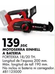 Fes Més Einhell - motosera a bateria oferta