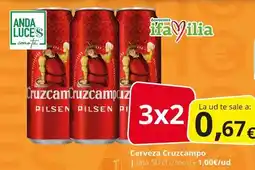Supermercados MAS Anda - cerveza cruzcampo oferta