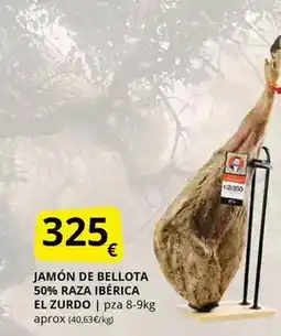 Supermercados MAS Bellota - jamón de 50% raza ibérica oferta