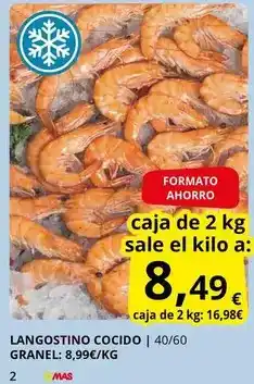 Supermercados MAS Mas - langostino cocido oferta