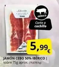Supermercados MAS Mas - jamón cebo 50% ibérico oferta