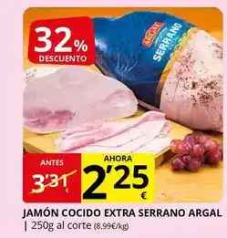 Supermercados MAS Argal - jamon cocido extra serrano oferta