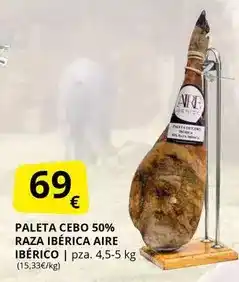 Supermercados MAS Legado ibérico - paleta cebo 50% raza iberica oferta