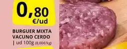 Supermercados MAS Mixta - burguer vacuno cerdo oferta