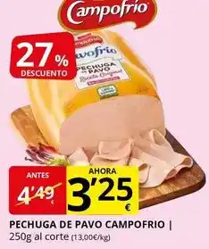 Supermercados MAS Campofrío - pechuga de pavo oferta