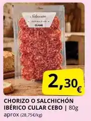 Supermercados MAS Mas - chorizo o salchichon iberico cular cebo oferta