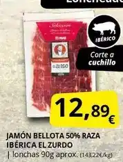 Supermercados MAS Bellota - jamón 50% raza ibérica oferta