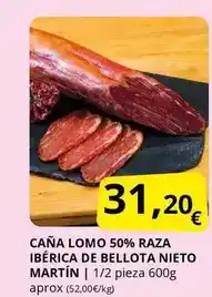 Supermercados MAS Bellota - caña lomo 50% raza ibérica de oferta